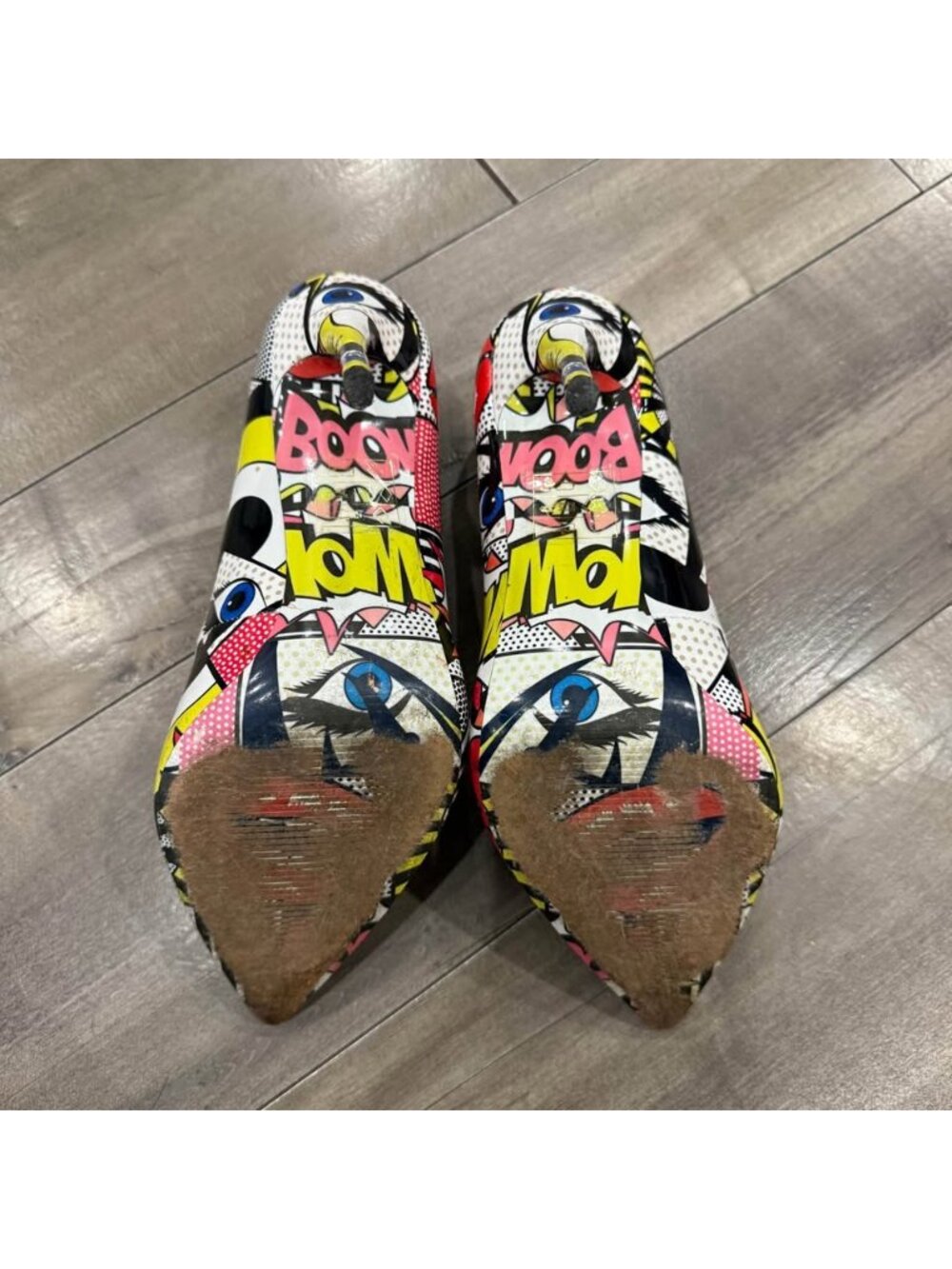 ALDO Pop Art Comic Print Pointed Toe Stiletto Pumps Women’s Size 8 - Picture 7 of 9